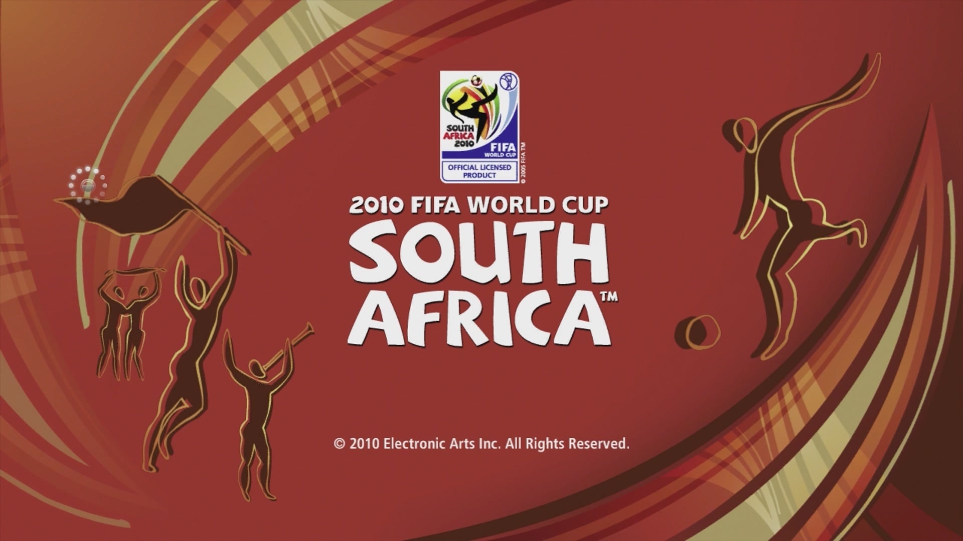 2010 FIFA World Cup South Africa title screen for Xbox 360